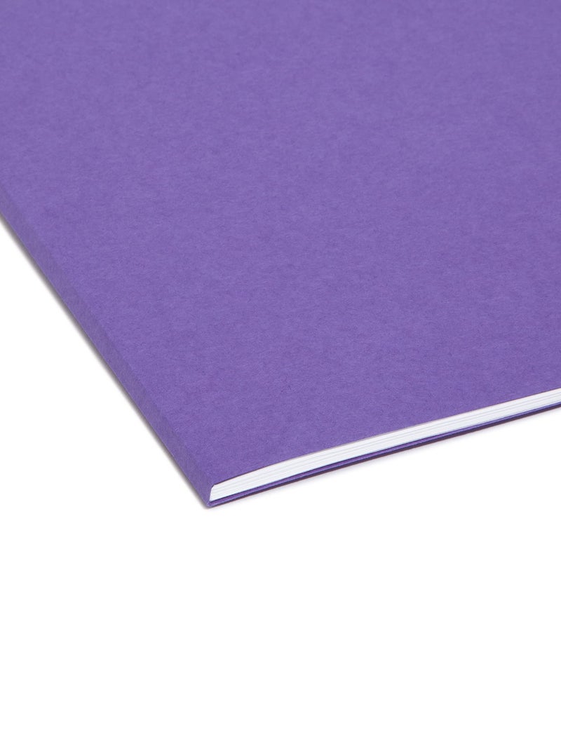 Smead Interior File Folder, 1/3-Cut Tab, Letter Size, Purple, 100 per Box, Expandable File Folders for Filing Cabinet - Image 5